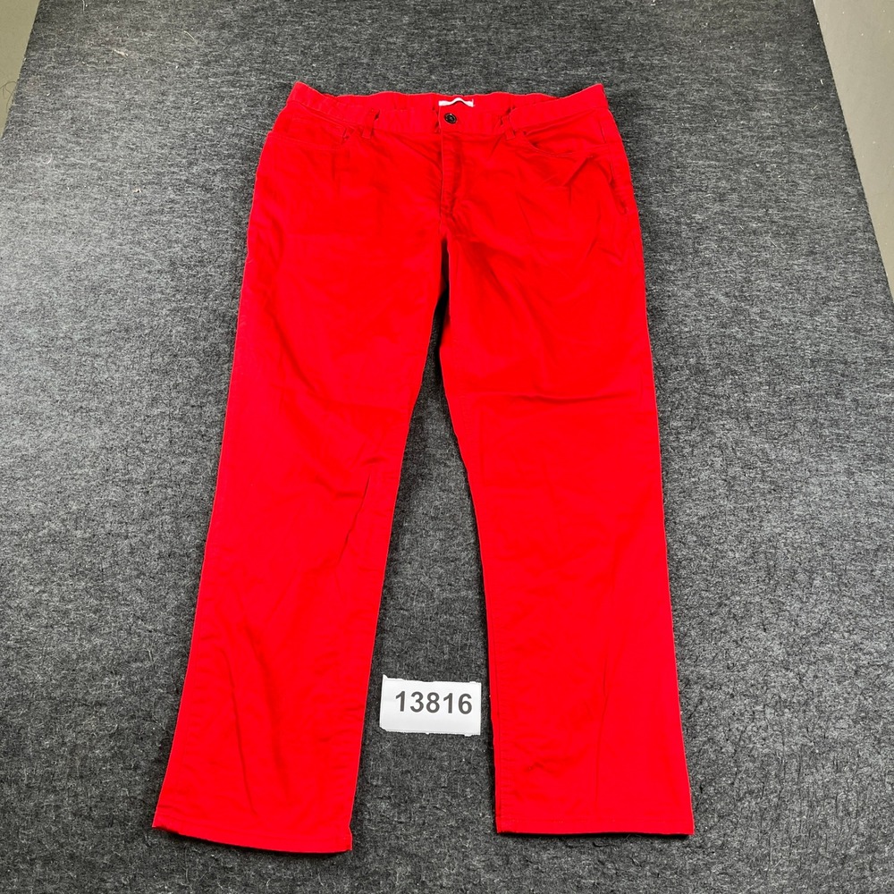 Calvin Klein Chino Pants Mens 38x30 Red Stretch 5 Pockets Outdoor Straight Leg